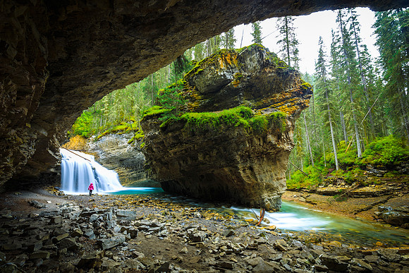 Boulder in Johnston Canyon, Alberta, Canada