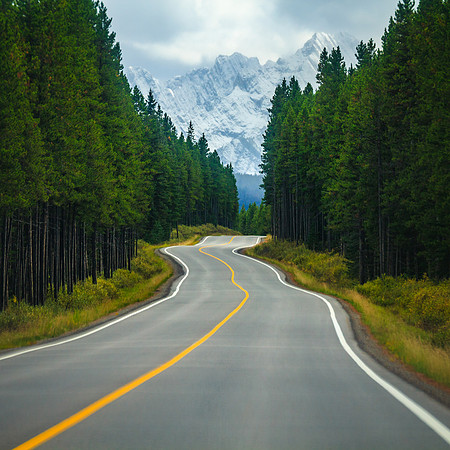 Country roads near Kananaskis Lakes, Alberta, Canada